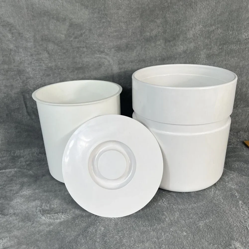 Vintage Heller Sergio Asti Ice Bucket White Mid Century Modern 1970s WITH LINER